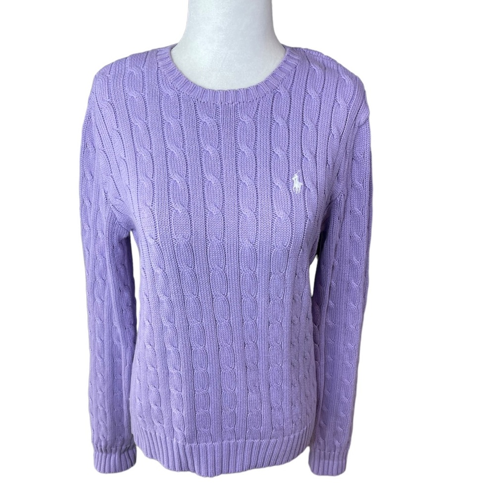 Polo Ralph Lauren Purple Cable Knit Sweater